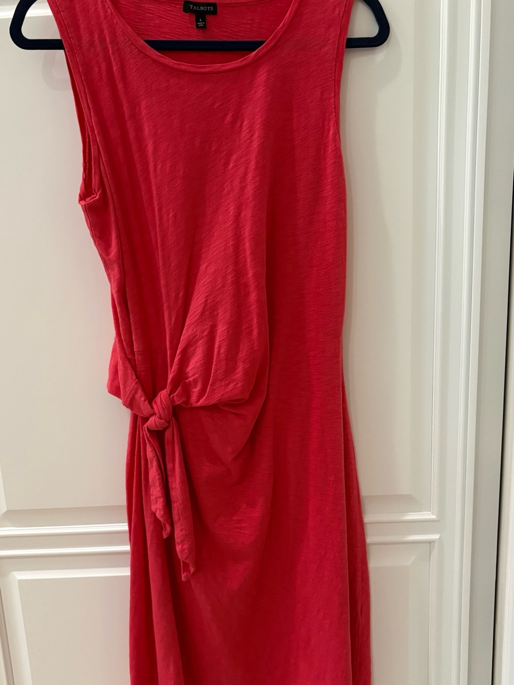 Talbots Coral Sleeveless Tie-Waist Dress